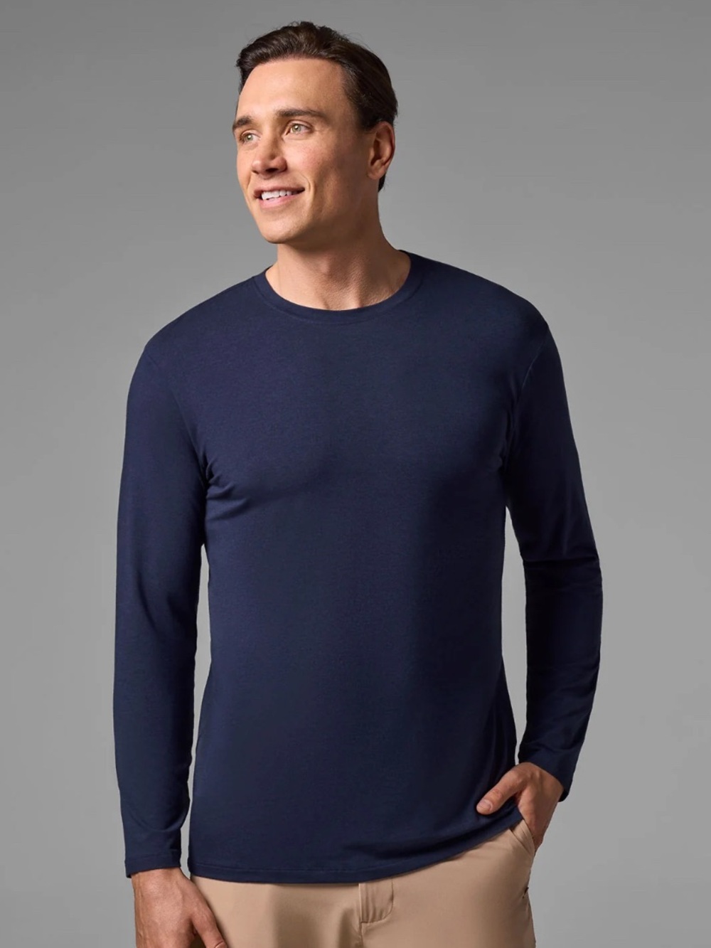 Coolibar Men's Morada Everyday Long Sleeve T-Shirt Navy UPF 50+ Outdoor Size XL